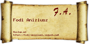 Fodi Aniziusz névjegykártya